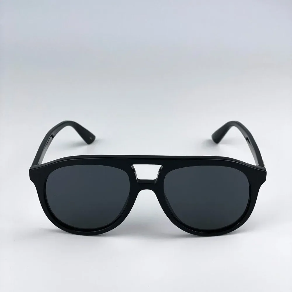 Gucci GG1320S 004 Sunglasses Black Grey Pilot Unisex